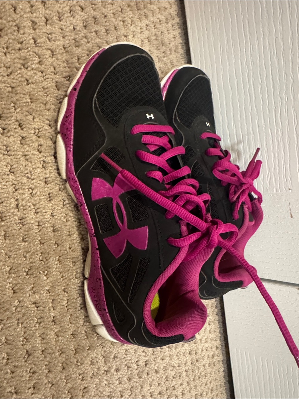 Under Armour Women’s Black and Fuchsia Athletic Shoes